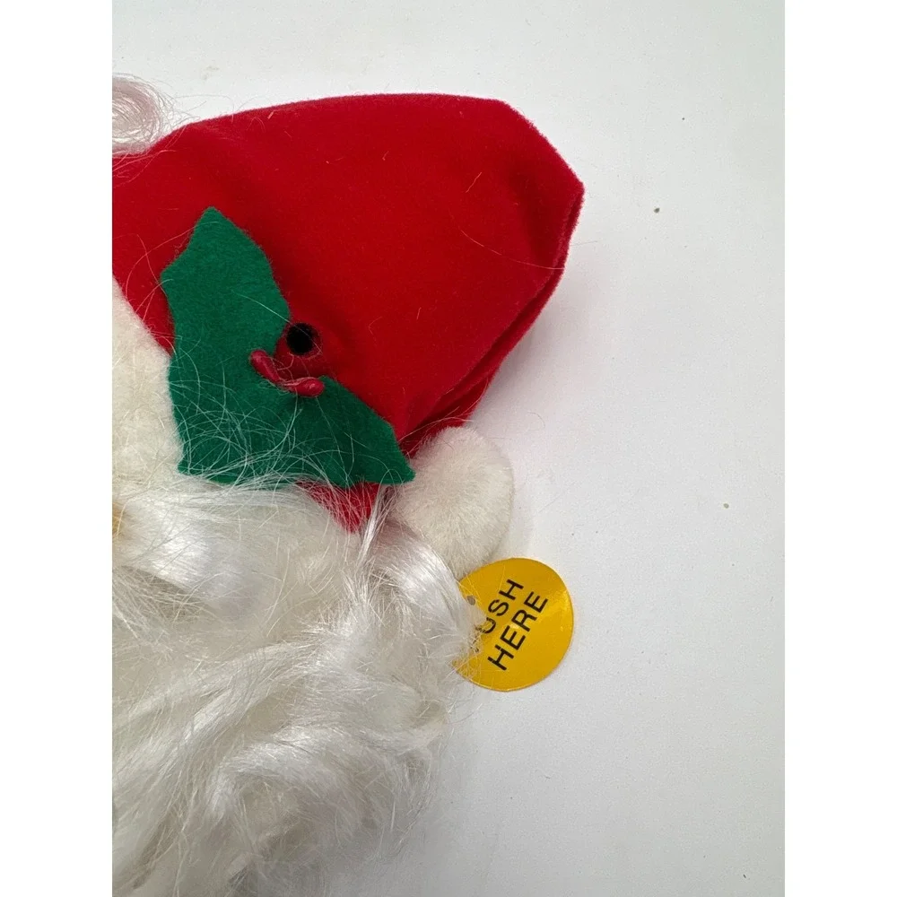 Vintage Christmas Gemmy Singing Santa Head with Moving Lips, Sings Songs Works